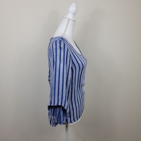 Anthro Drew Striped Blouse. Blue S#012 - Picture 6 of 15